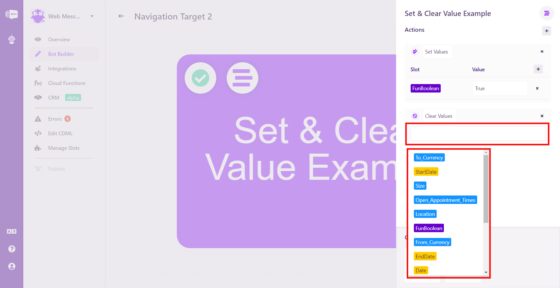 Flow Action Sequences Clear Value