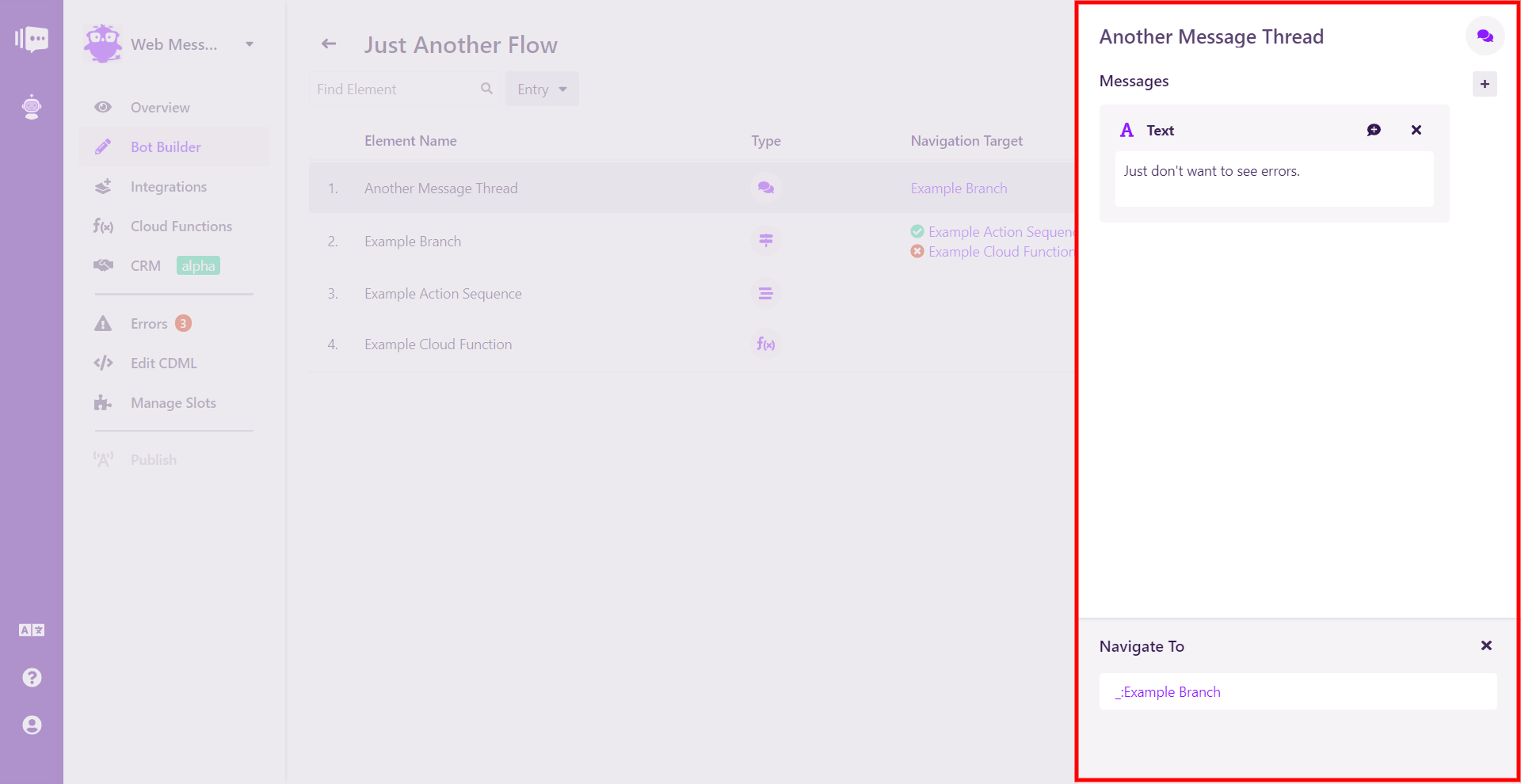 List View Flow options