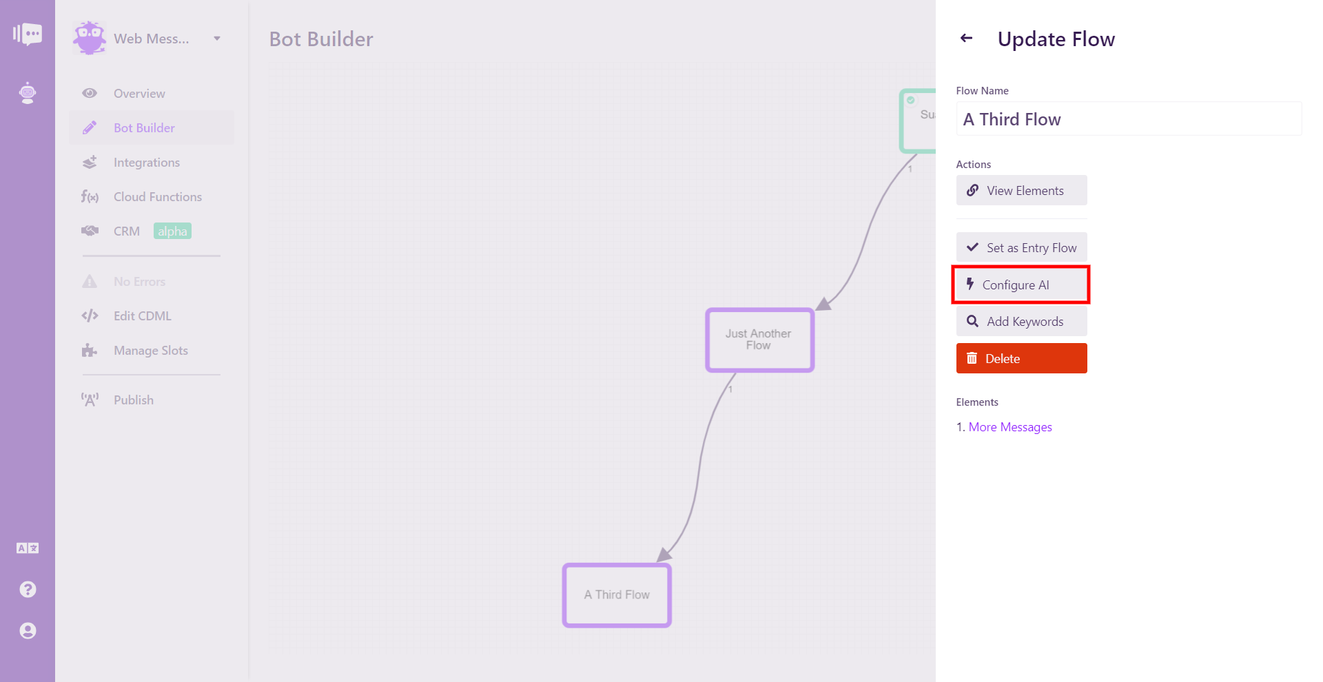 Dialogflow AI Configuration Location