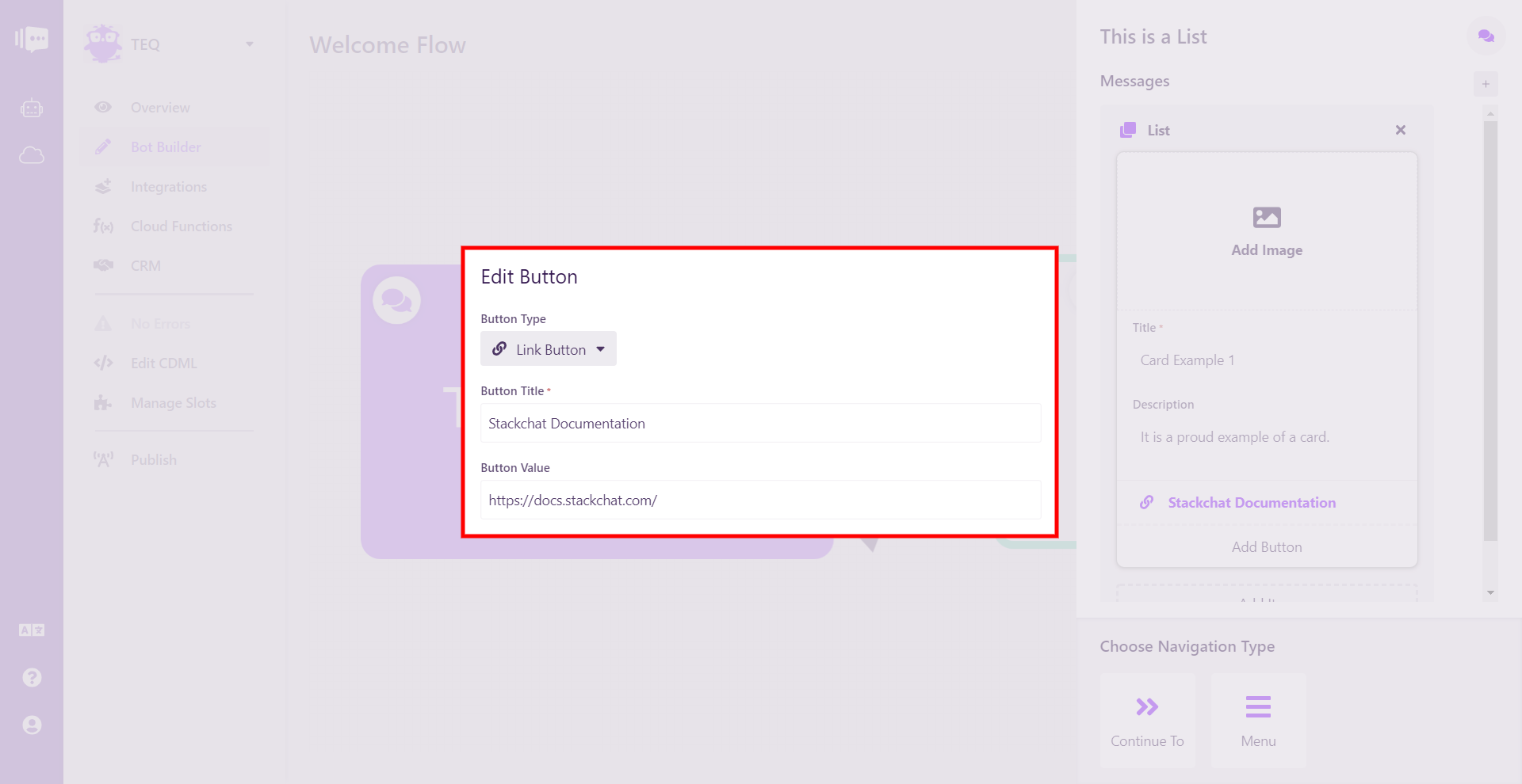 The Edit Button Modal for External Links