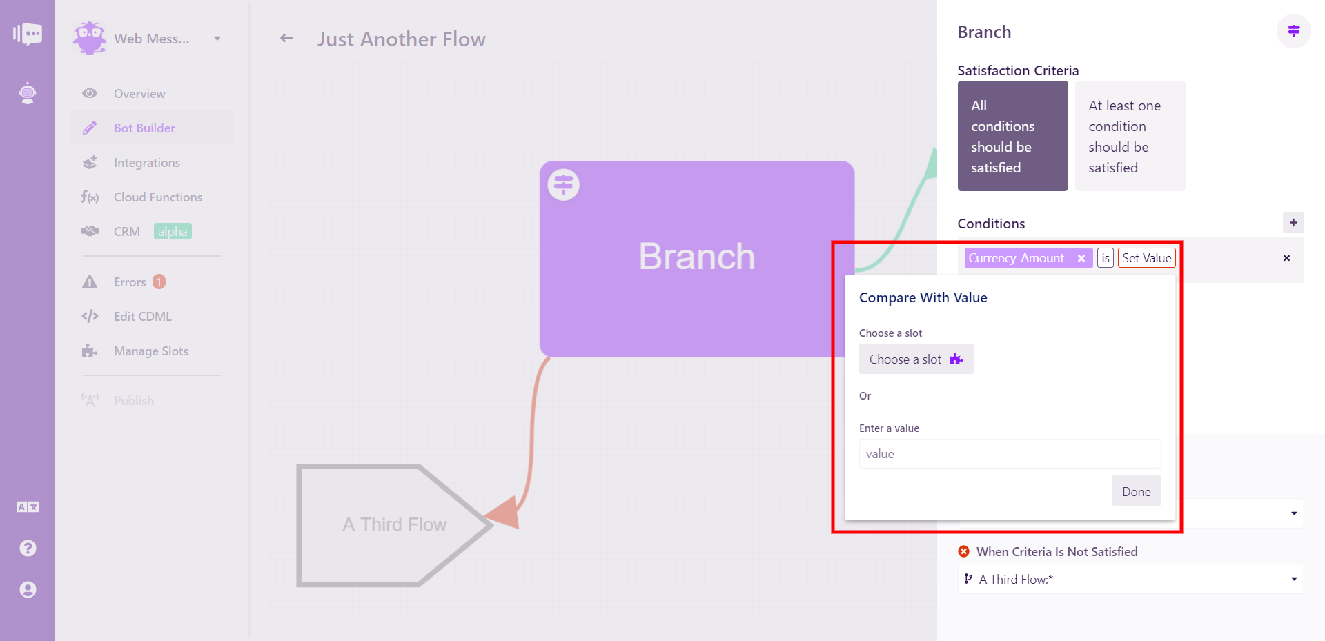 Flow Element Branch Value Select