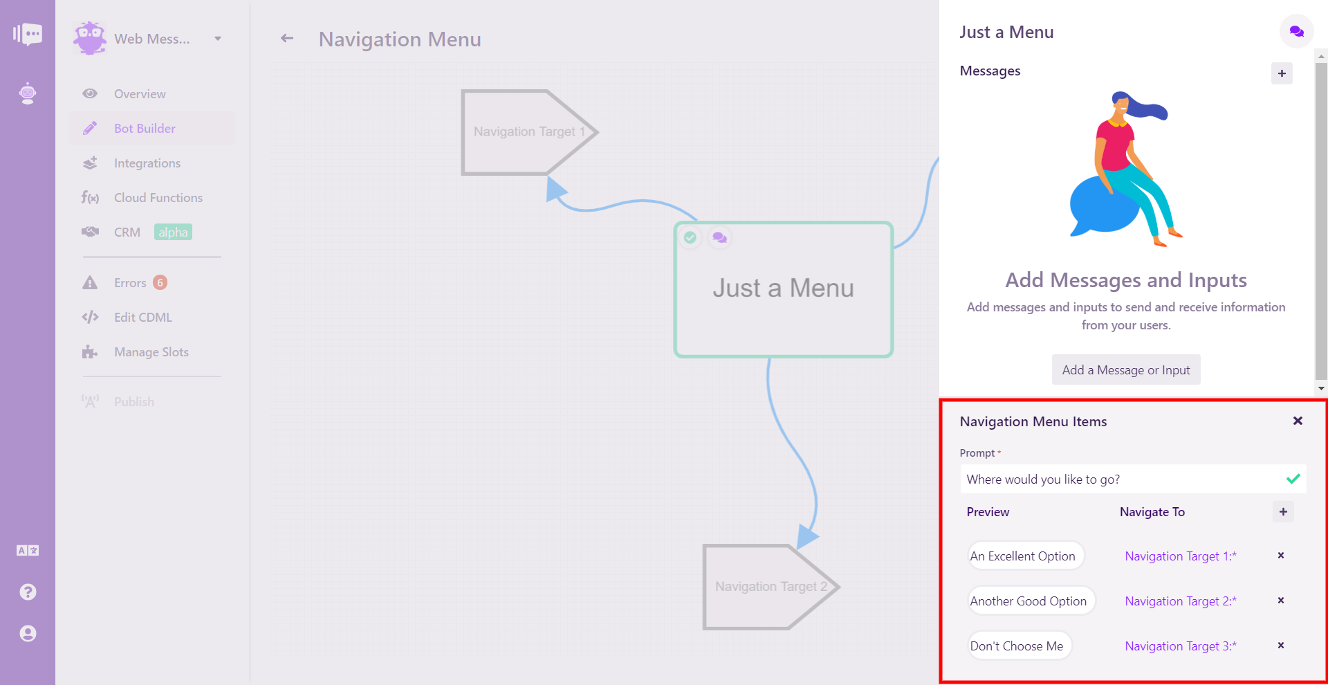 Navigation Menu Completion