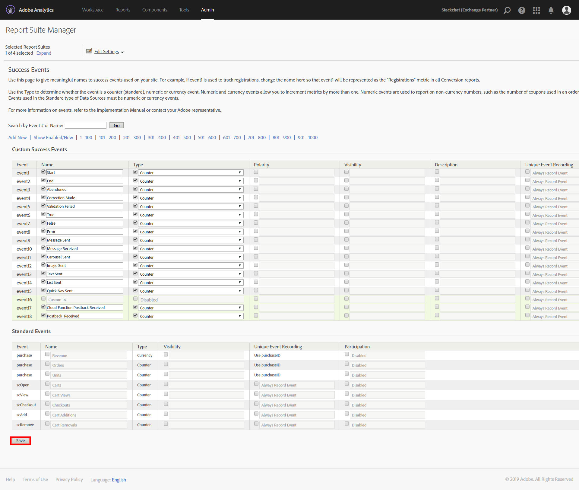 Adobe Analytics Events Configuration 2