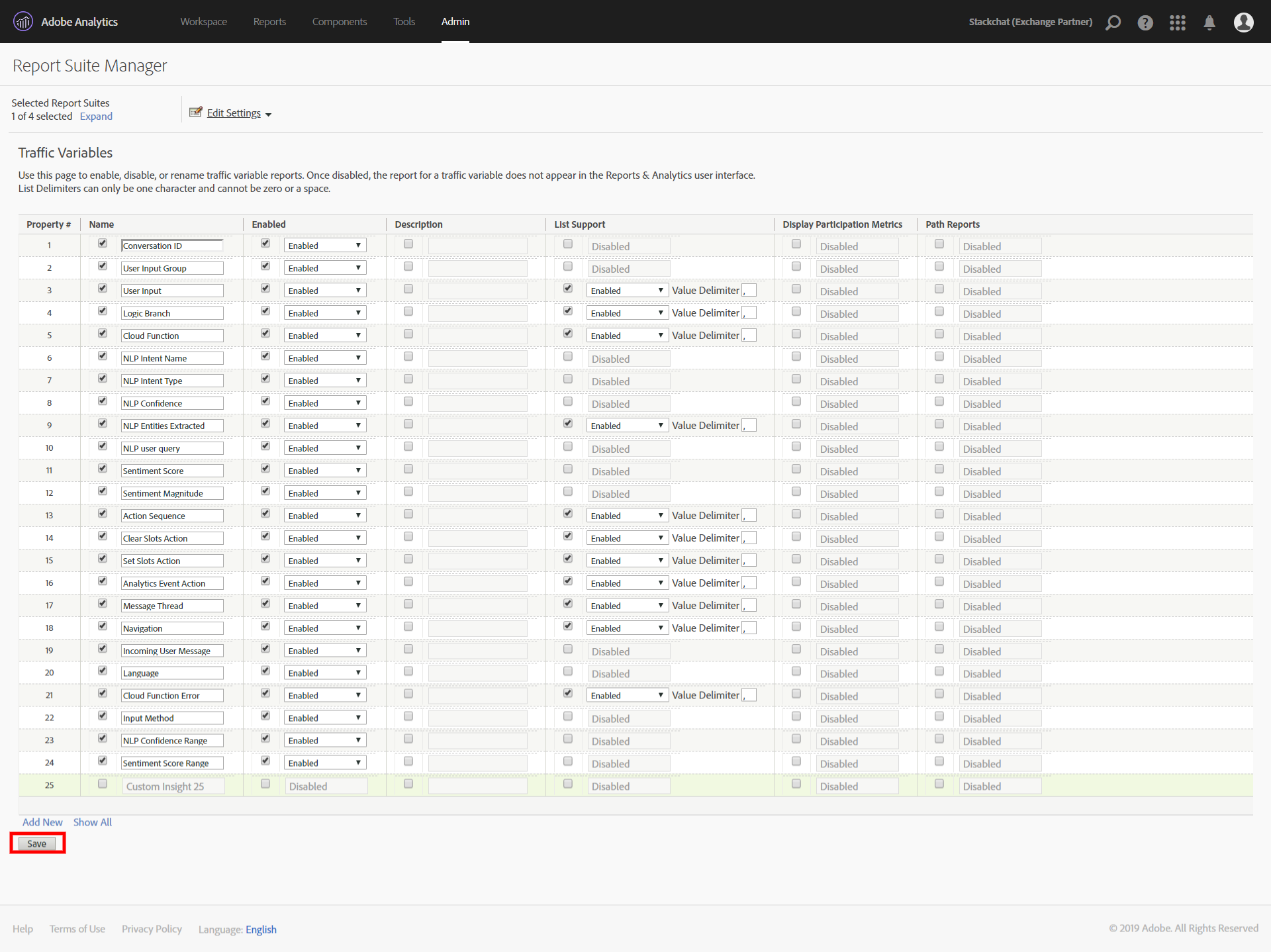 Adobe Analytics Configure Props